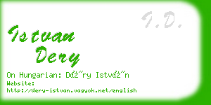 istvan dery business card